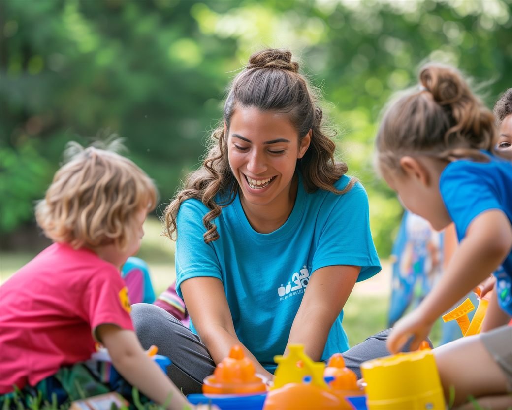 Crianças brincando na colônia de férias